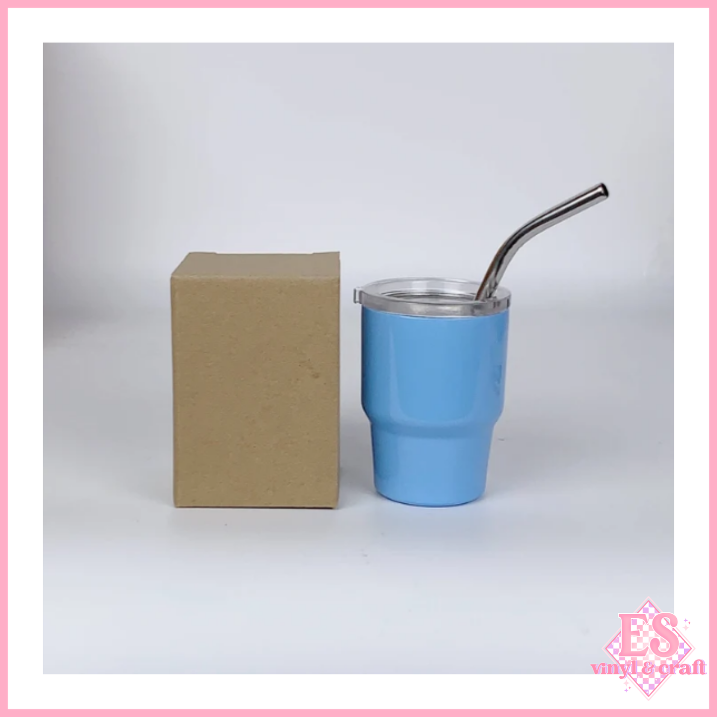 2oz Mini Double Wall Shot Tumblers with Lid and Metal Straw