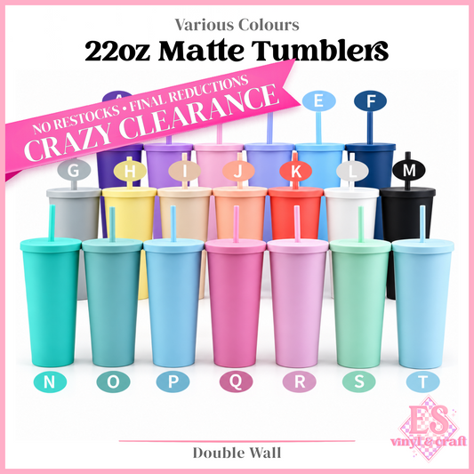 Matte Tumblers Double Wall 22oz