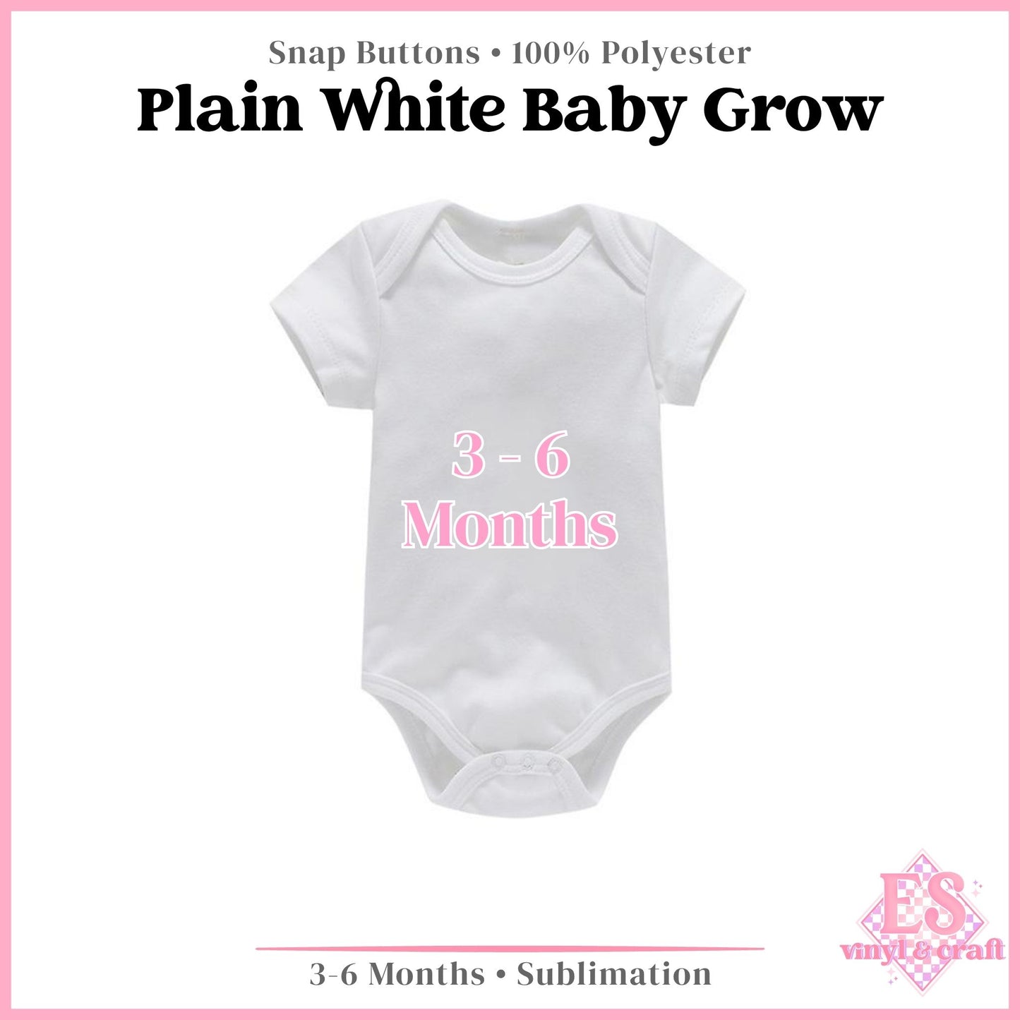 Baby Grow in Plain White for Sublimation