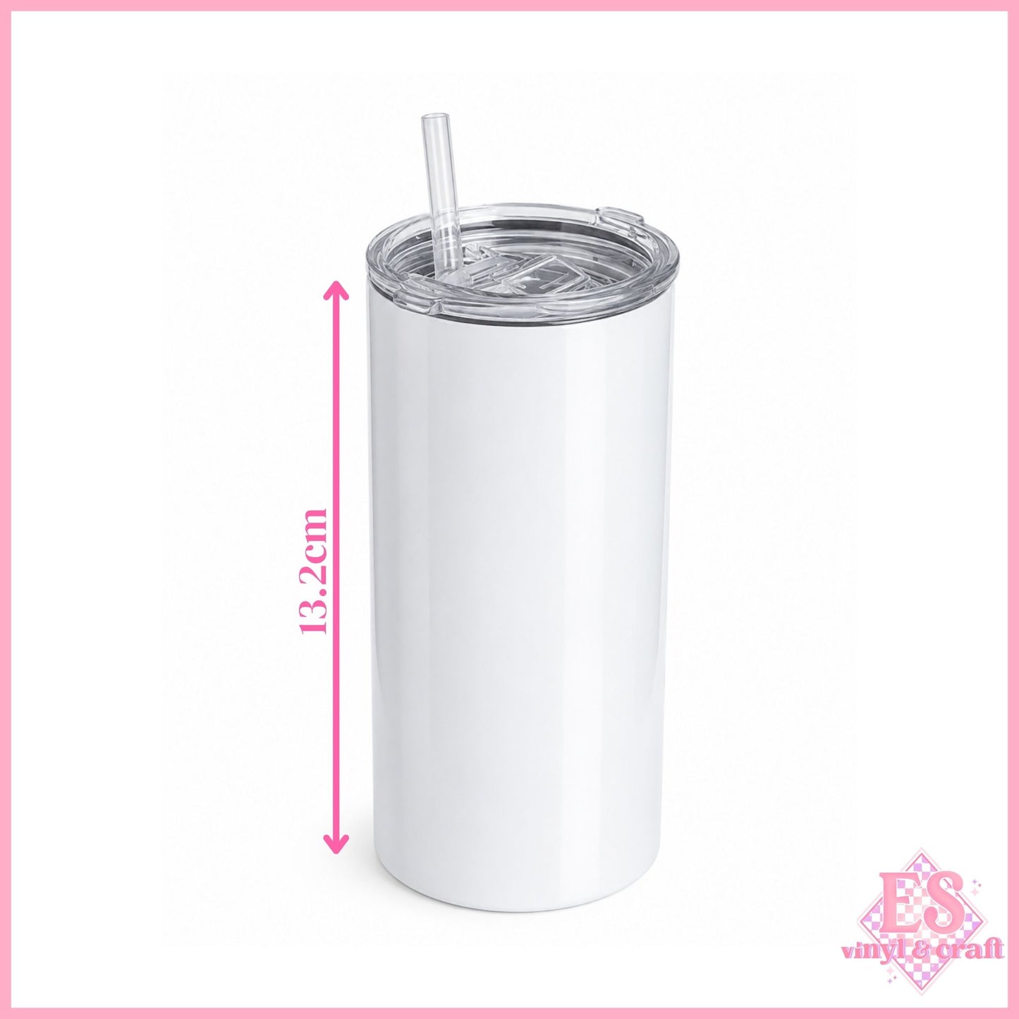 12oz White Straight Skinny Sublimation Low Tumbler