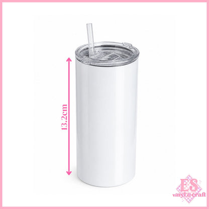 12oz White Straight Skinny Sublimation Low Tumbler