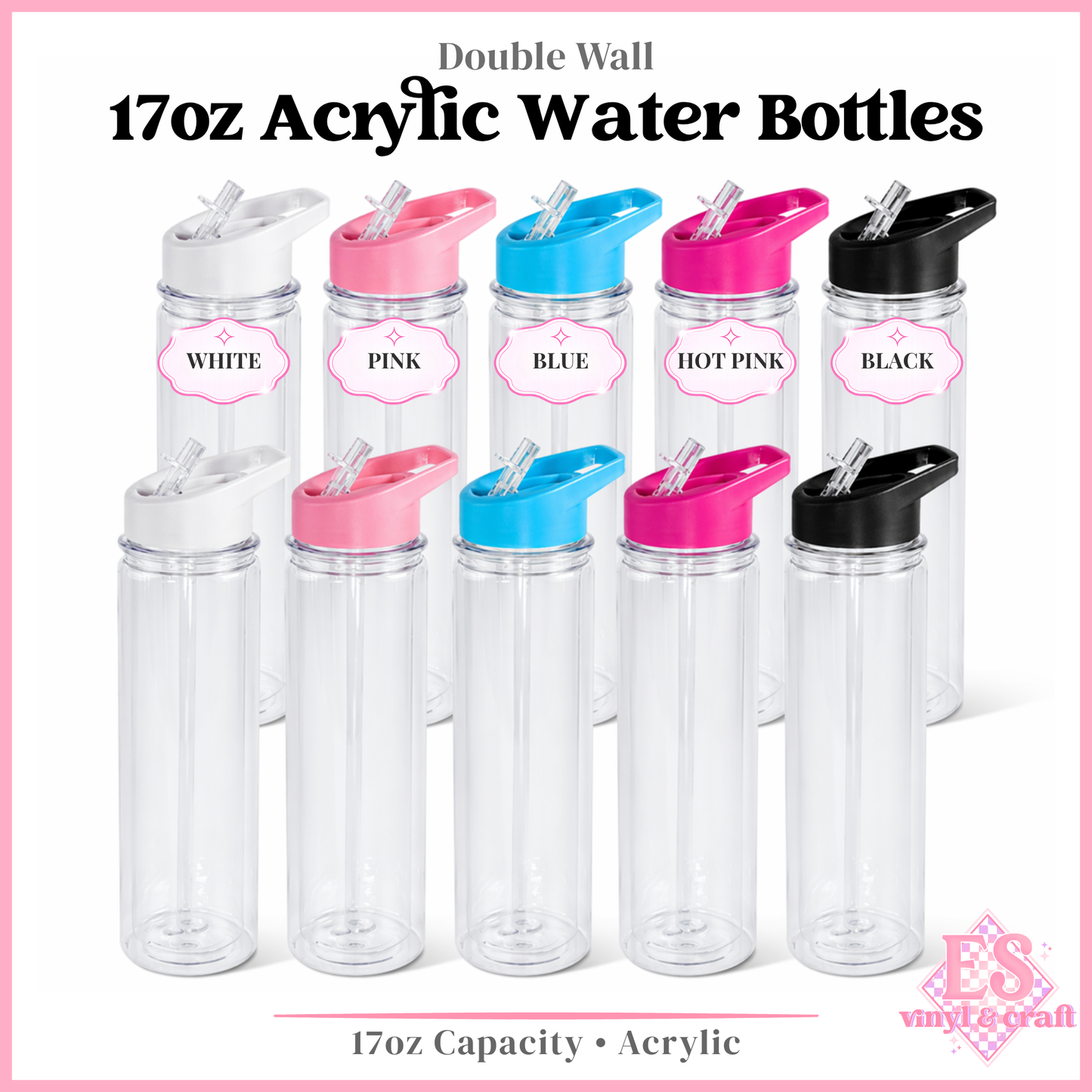 17oz Double Wall Plastic Snowglobes with Stopper