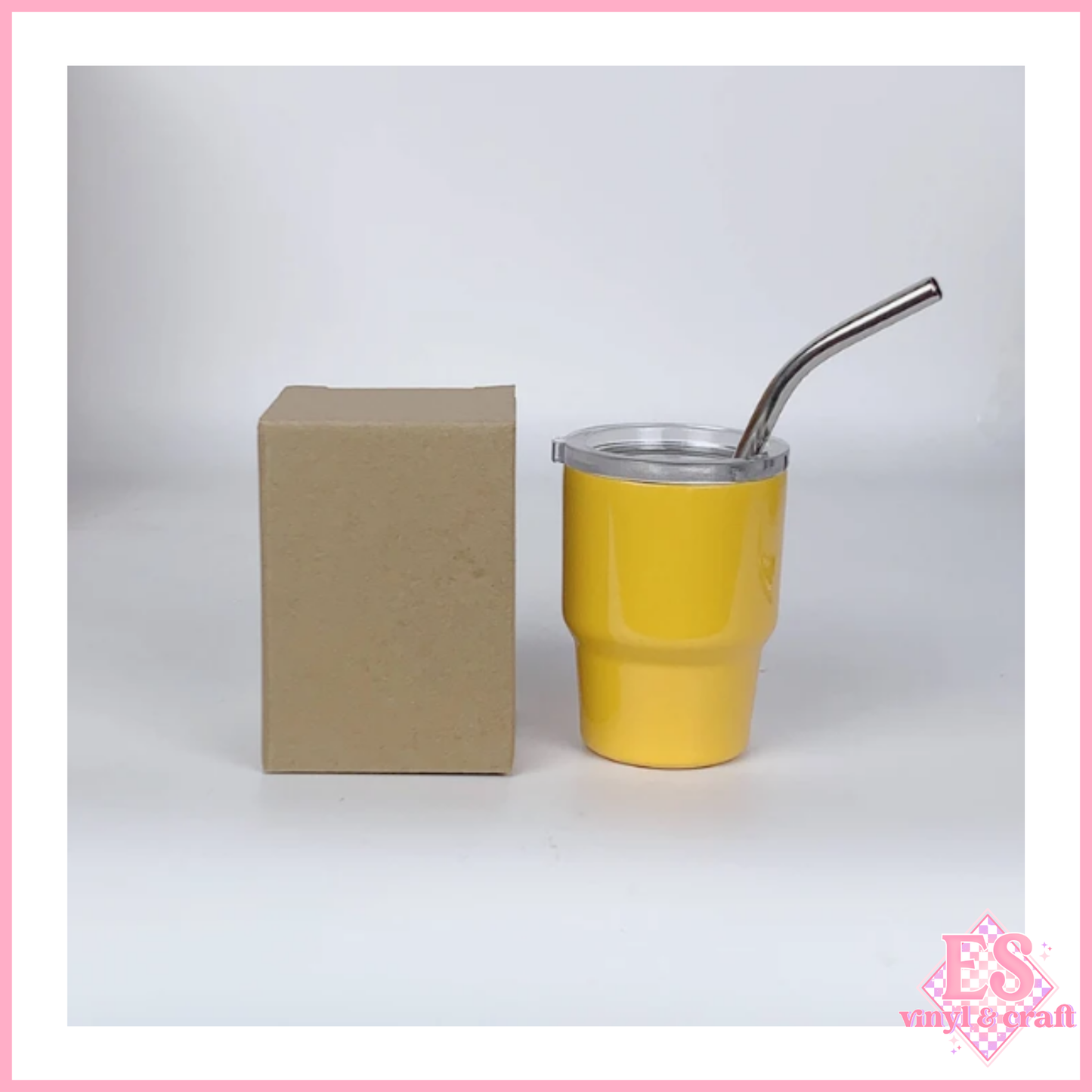 2oz Mini Double Wall Shot Tumblers with Lid and Metal Straw