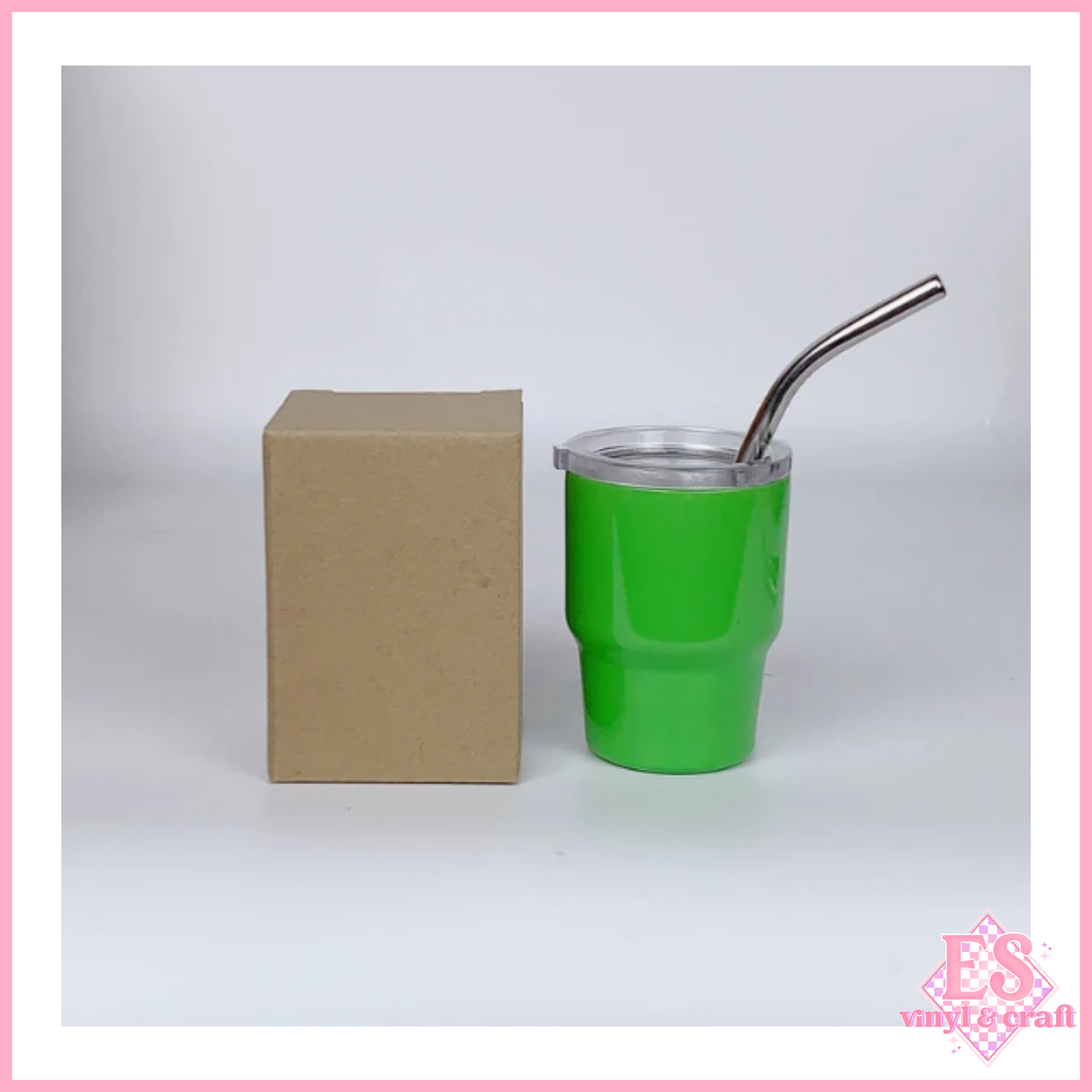 2oz Mini Double Wall Shot Tumblers with Lid and Metal Straw