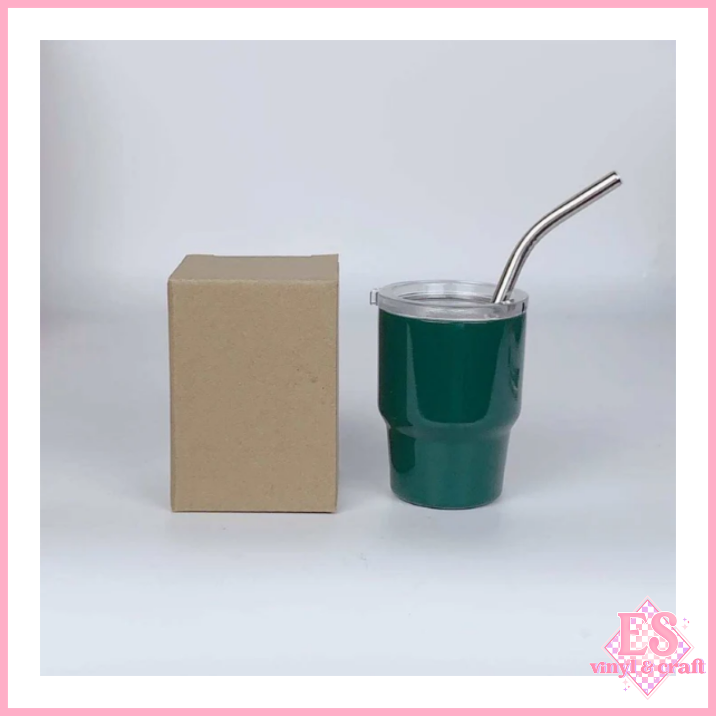 2oz Mini Double Wall Shot Tumblers with Lid and Metal Straw
