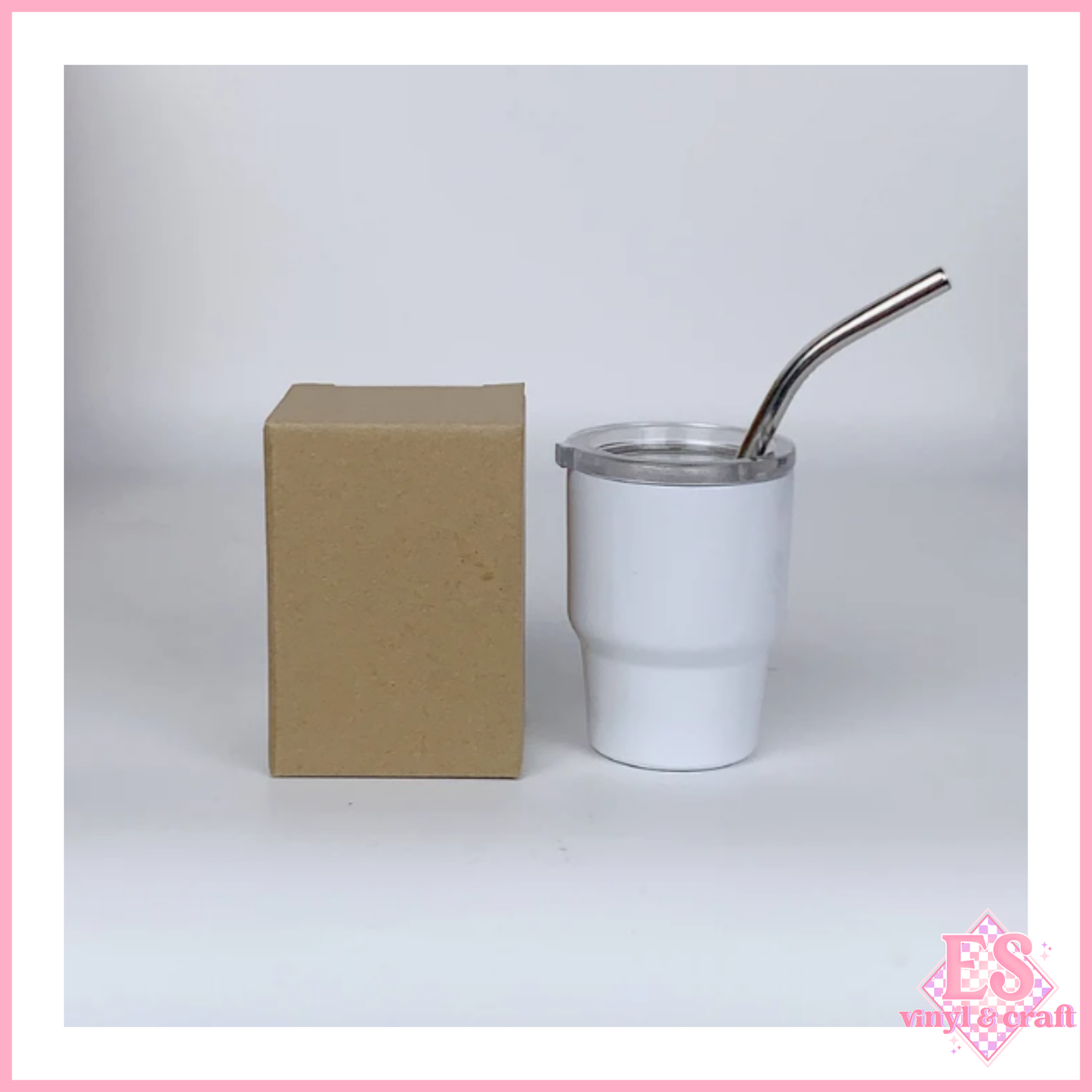 2oz Mini Double Wall Shot Tumblers with Lid and Metal Straw