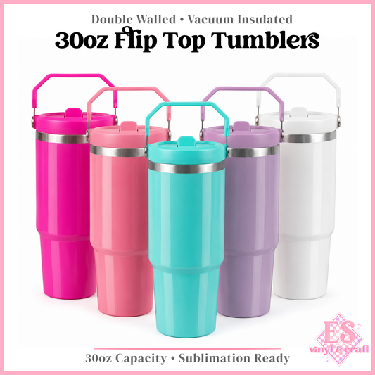 30oz Tumblers (Flip Handles) Sublimation Ready!