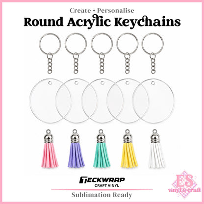Teckwrap Round Arcylic Keychain Blanks