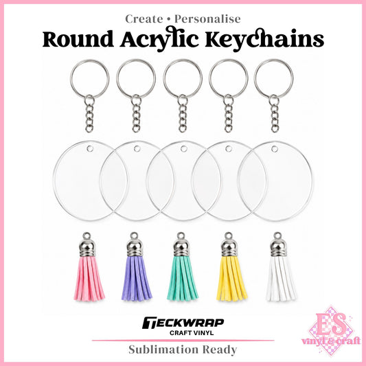 Teckwrap Round Arcylic Keychain Blanks