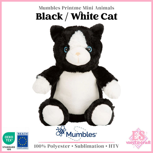 Mumbles Print Me MM60 - Black & White Cat