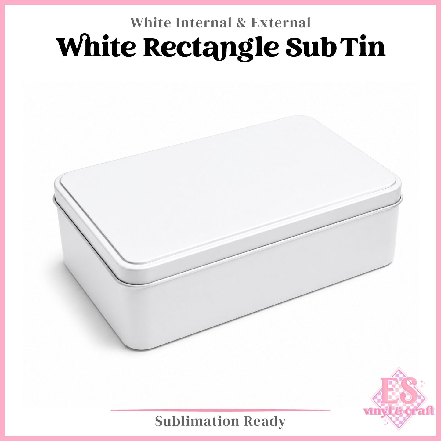 White Rectangle Sublimation Tin 18cm x 11cm x 5.5cm