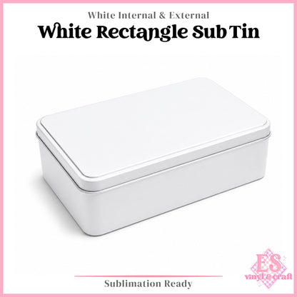 White Rectangle Sublimation Tin 18cm x 11cm x 5.5cm