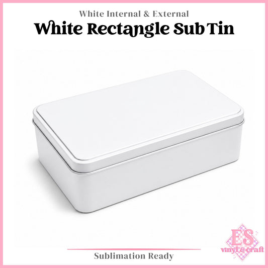 White Rectangle Sublimation Tin 18cm x 11cm x 5.5cm