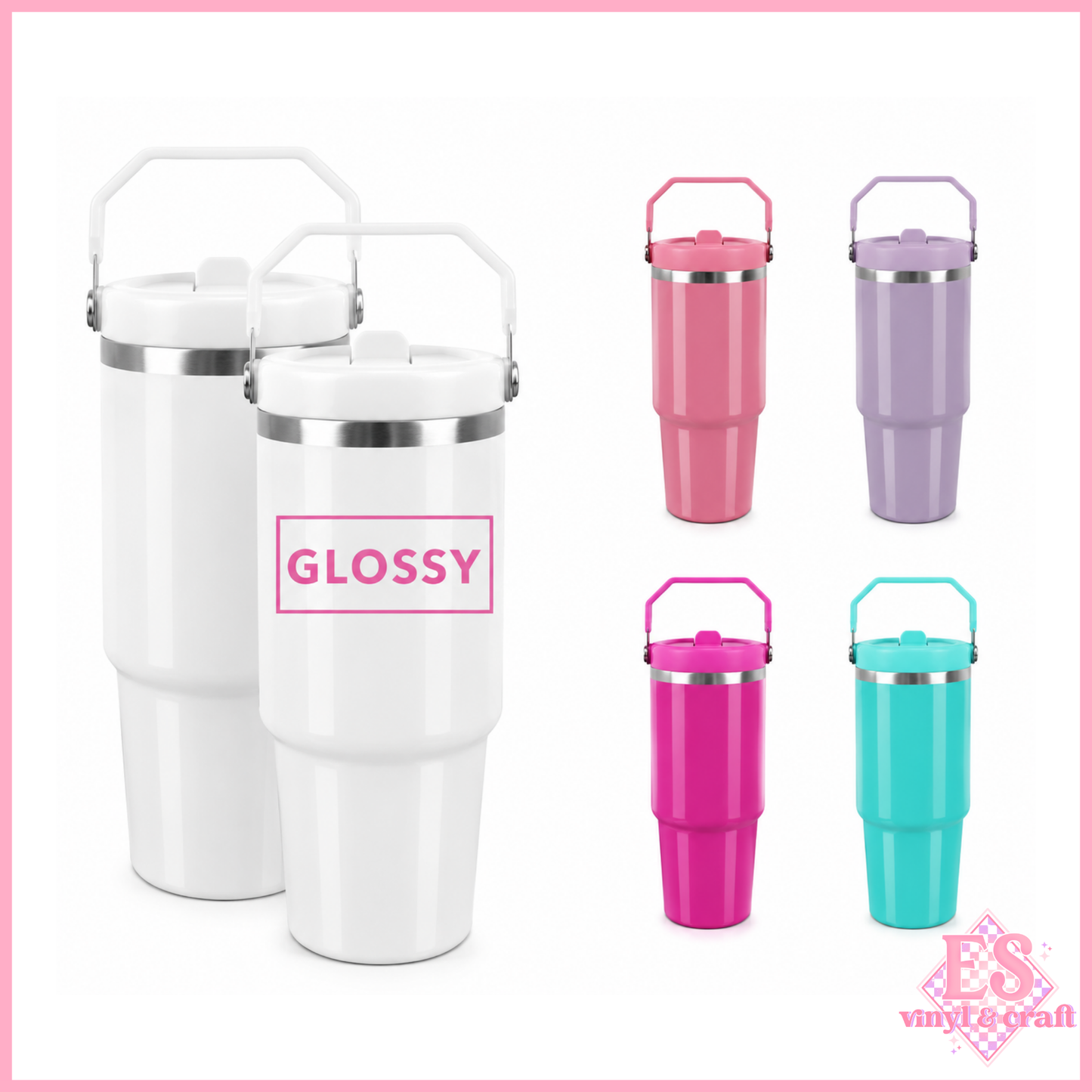 30oz Tumblers (Flip Handles) Sublimation Ready!