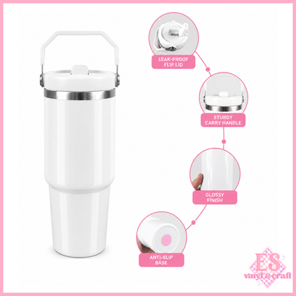 30oz Tumblers (Flip Handles) Sublimation Ready!