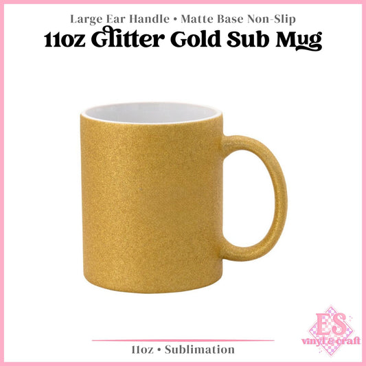 11oz Gold Glitter Sublimation Mug