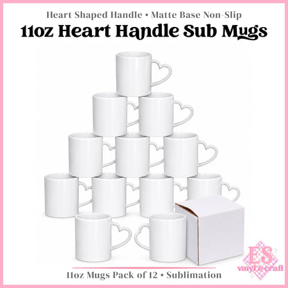 Heart Shaped Handle Sublimation Mug 11oz (330ml)
