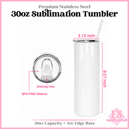 30oz White Sublimation Tumbler
