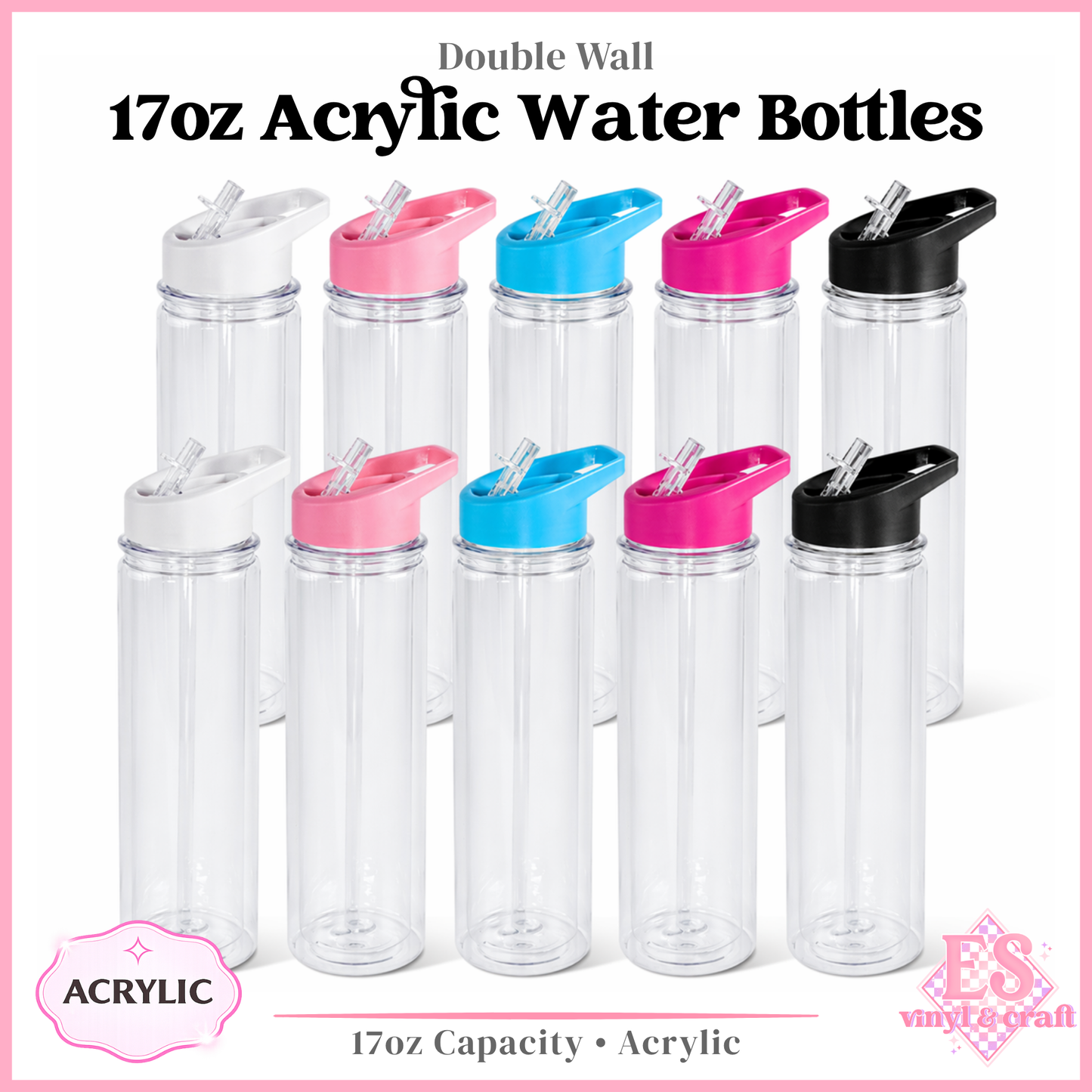 17oz Double Wall Plastic Snowglobes with Stopper