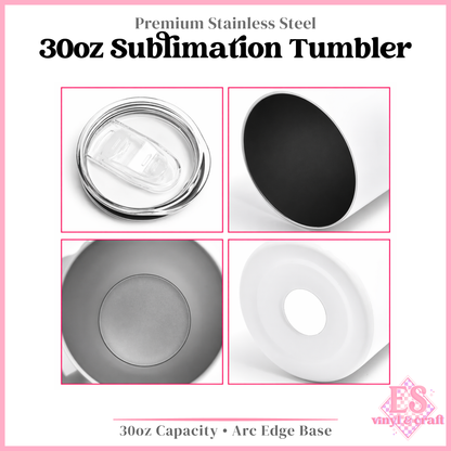 30oz White Sublimation Tumbler