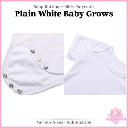 Baby Grow in Plain White for Sublimation