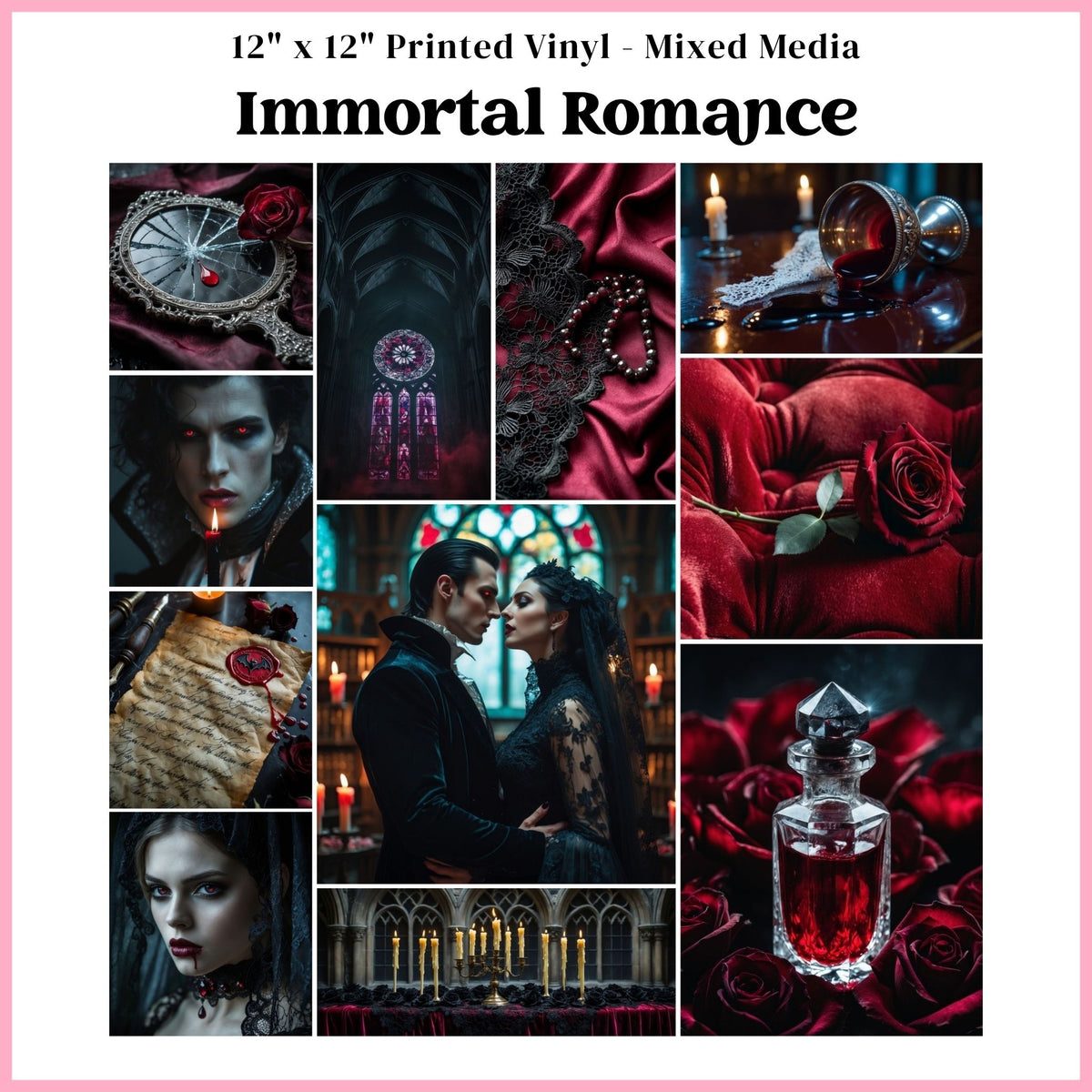 Immortal Romance - Mixed Media Vinyl 12"x12" Sheet