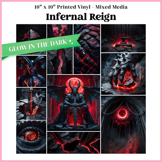 Infernal Reign - Mixed Media Vinyl 10"x10" Sheet - Glow in the Dark