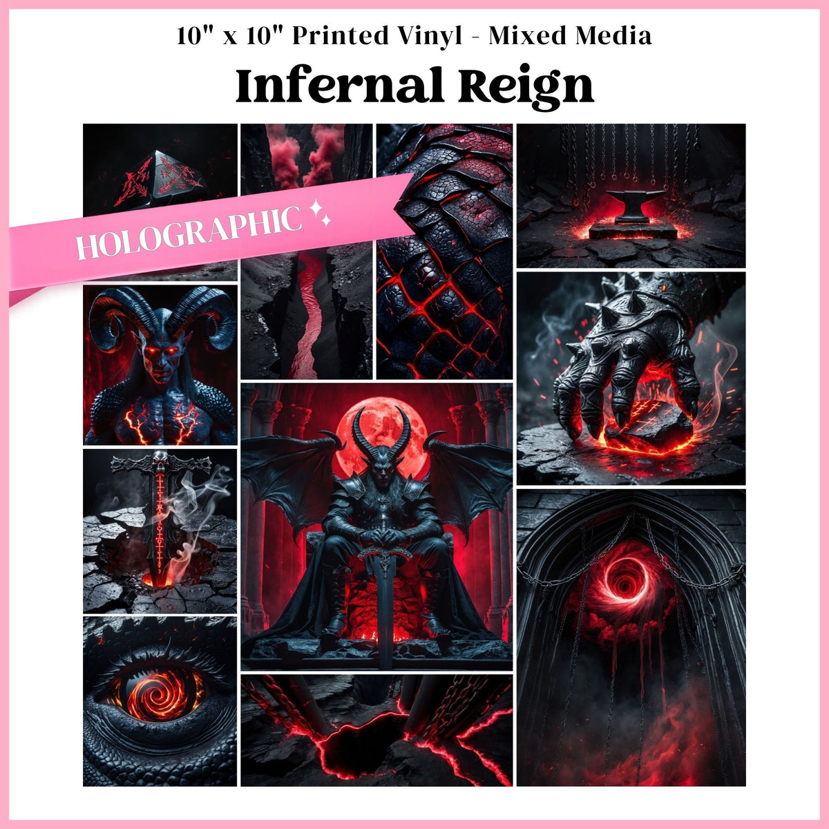 Infernal Reign - Mixed Media Holographic Vinyl 10"x10" Sheet
