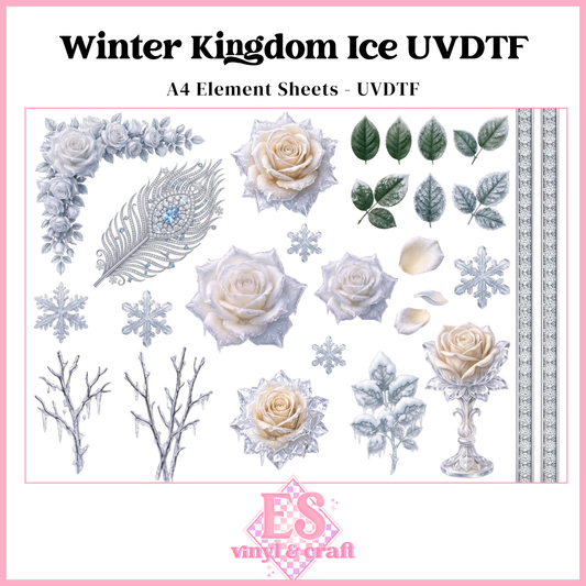 Winter Kingdom Ice - UVDTF Element Sheet (A4 Sheet)