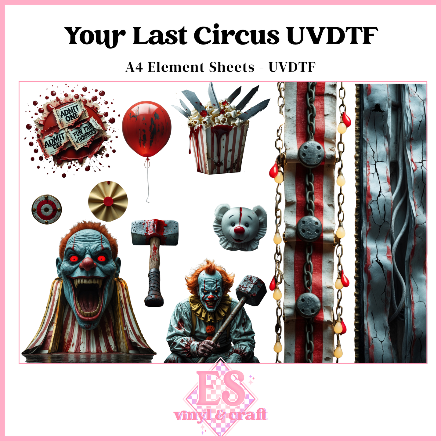 Your Last Circus - UVDTF Element Sheet (A4 Sheet)