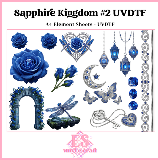 Sapphire Kingdom #2 - UVDTF Element Sheet (A4 Sheet)