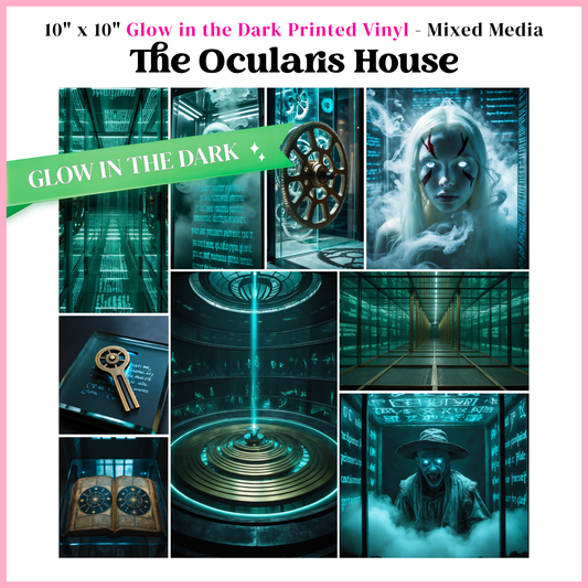The Ocularis House- Mixed Media Vinyl 10"x10" Sheet - Glow in the Dark