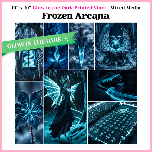 Frozen Arcana - Mixed Media Vinyl 10"x10" Sheet - Glow in the Dark
