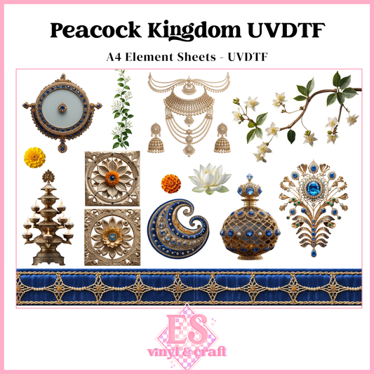 Peacock Kingdom - UVDTF Element Sheet (A4 Sheet)