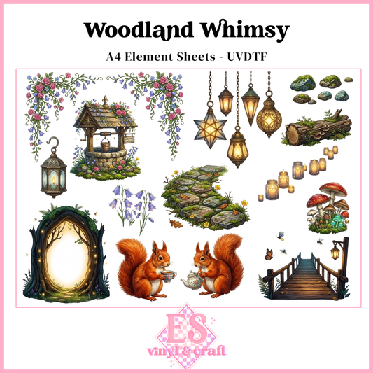 Woodland Whimsy - UVDTF Element Sheet (A4 Sheet)
