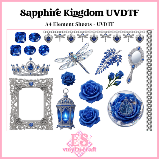 Sapphire Kingdom - UVDTF Element Sheet (A4 Sheet)