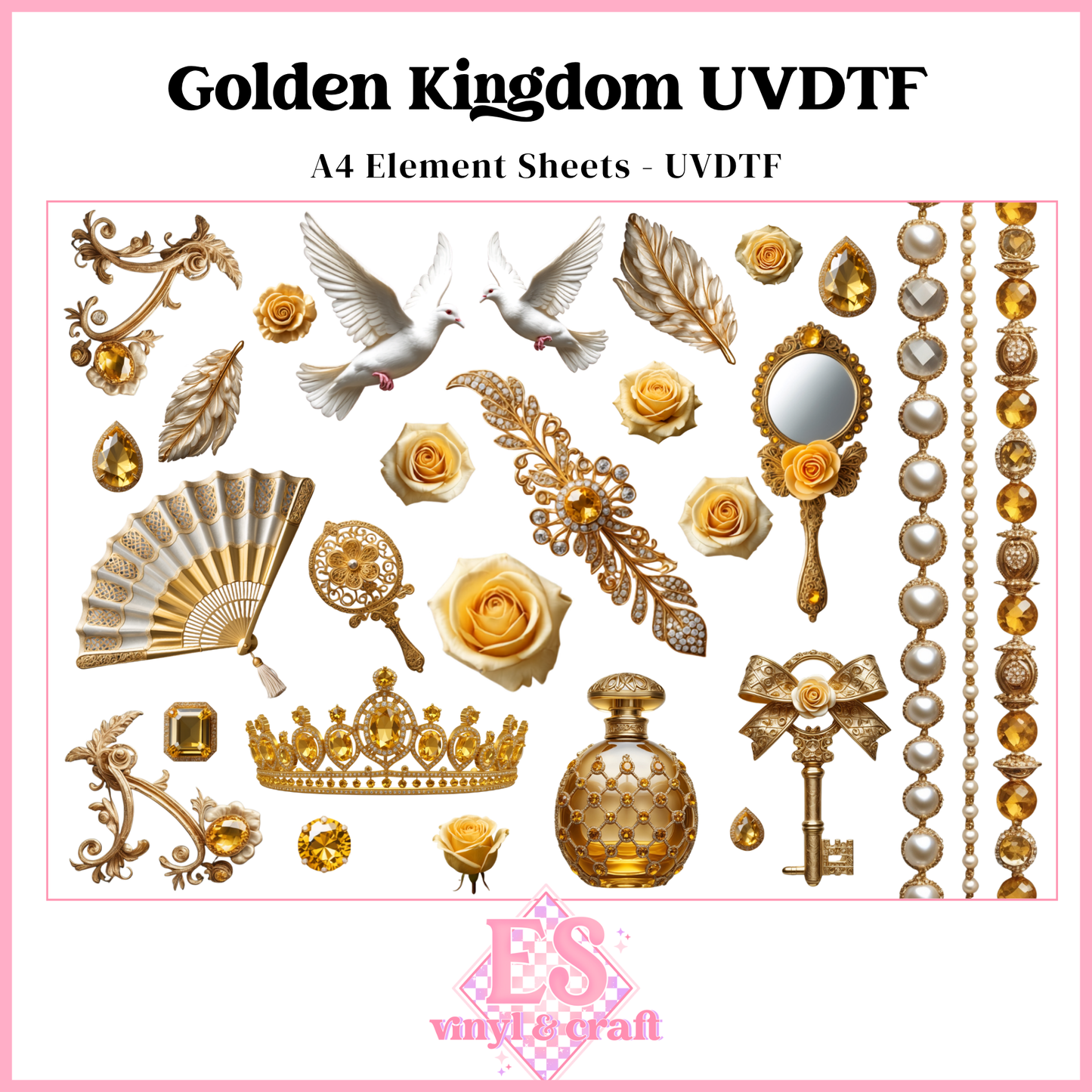 Golden Kingdom - UVDTF Element Sheet (A4 Sheet)