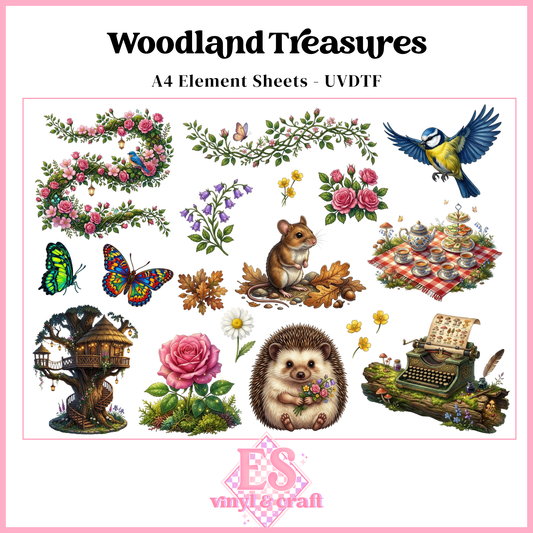 Woodland Treasures - UVDTF Element Sheet (A4 Sheet)
