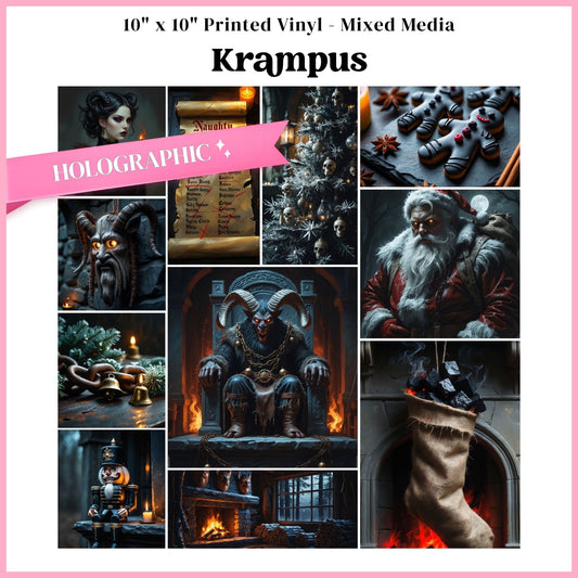 Krampus - Mixed Media Holographic Vinyl 10"x10" Sheet