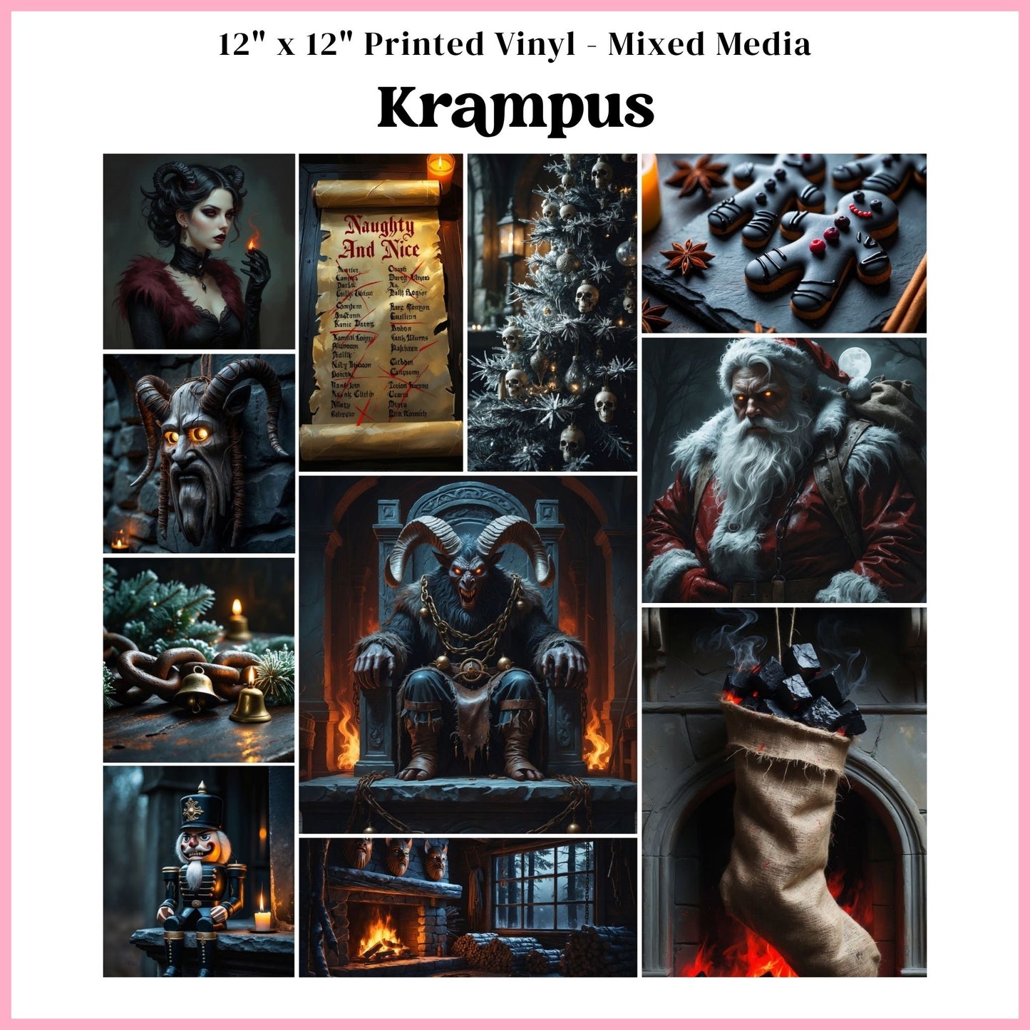 Krampus - Mixed Media Vinyl 12"x12" Sheet