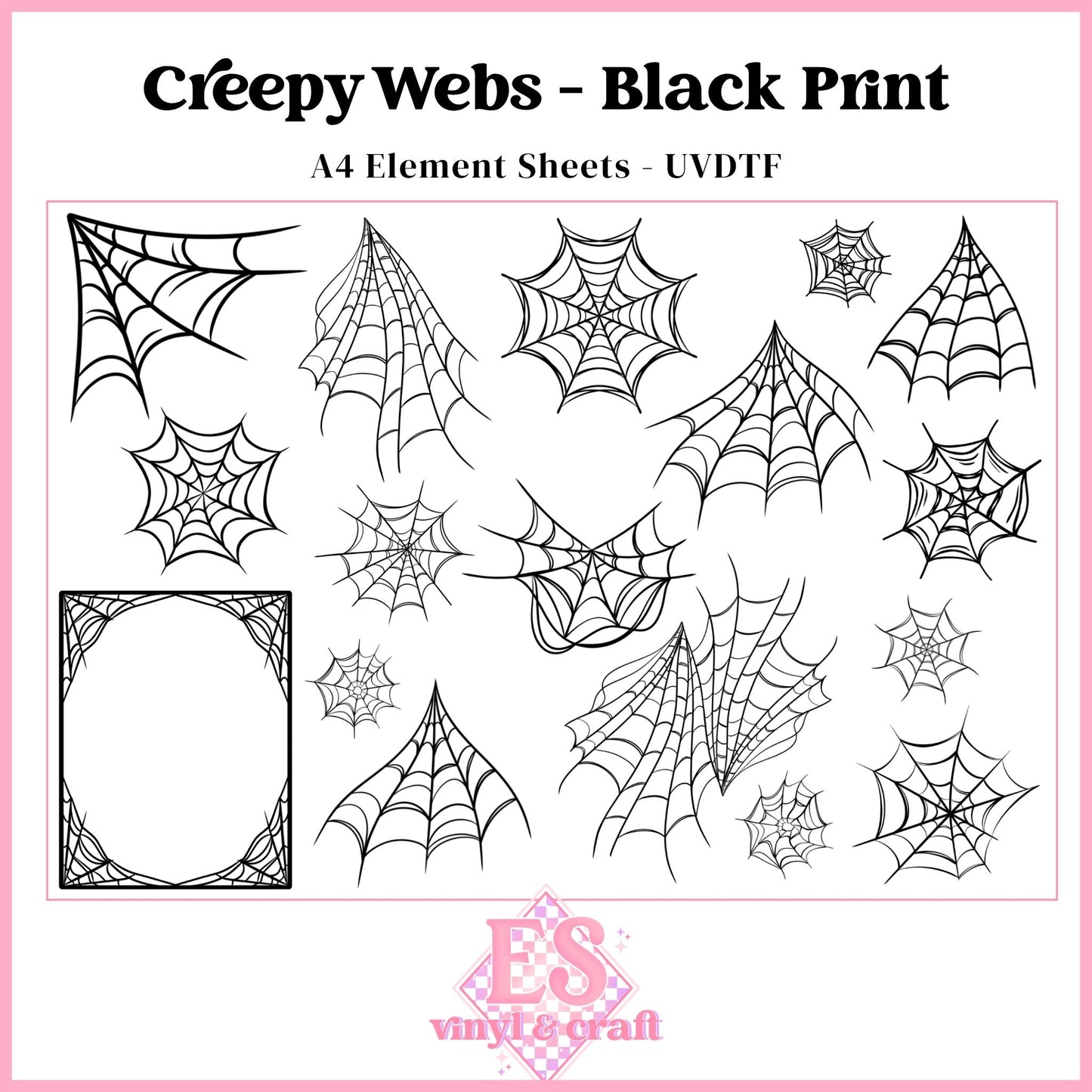 Creepy Webs - UVDTF Element Sheet