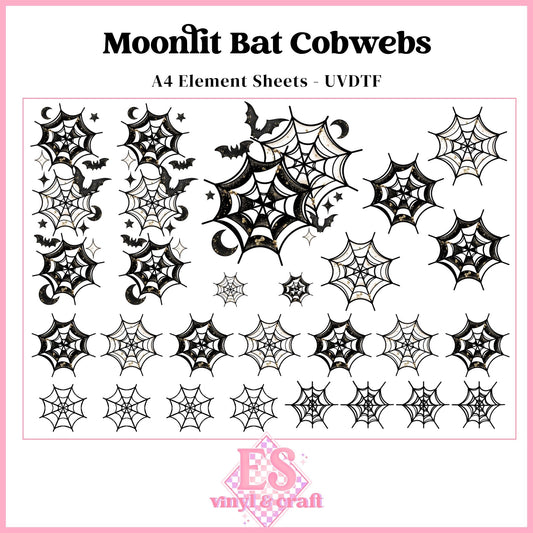 Moonlit Bat Cobwebs - UVDTF Element Sheet