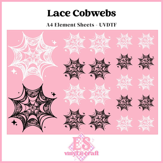 Lace Cobwebs - UVDTF Element Sheet