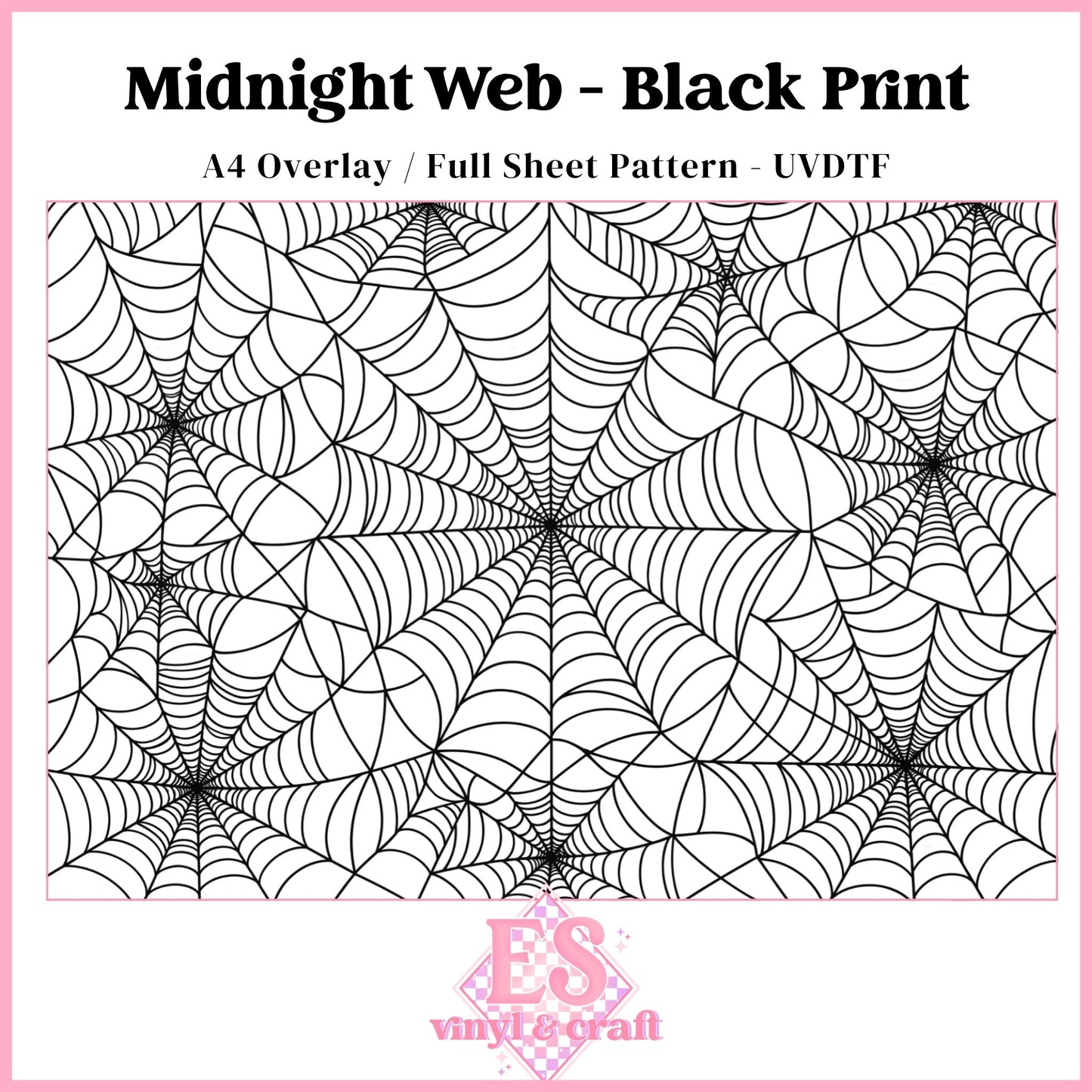 Midnight Web - UVDTF Overlay Sheet