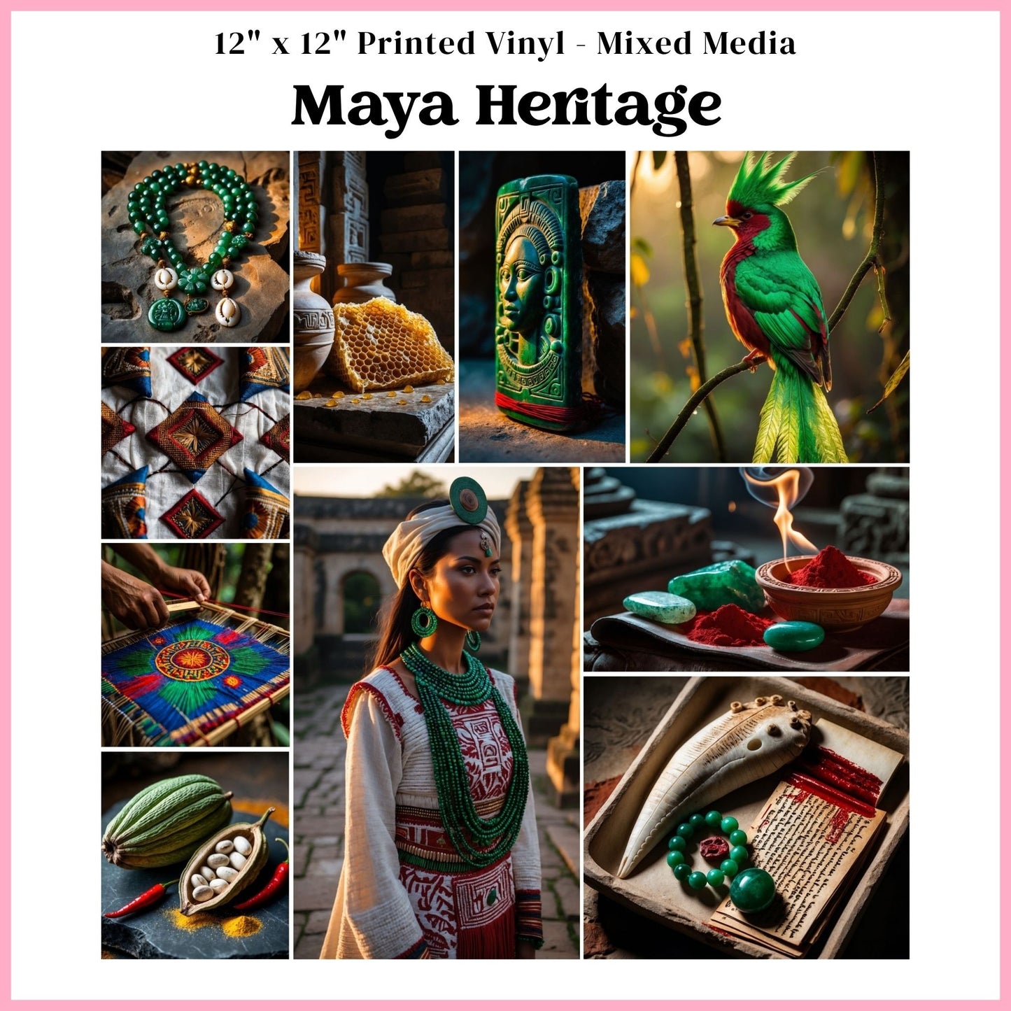 Maya Heritage - Mixed Media Vinyl 12"x12" Sheet