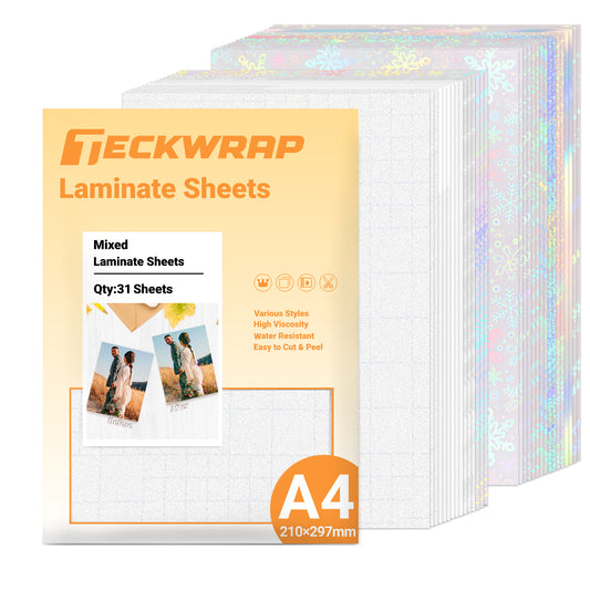Teckwrap Starter Laminate Sheet Pack x 31 Pieces and Squeegee