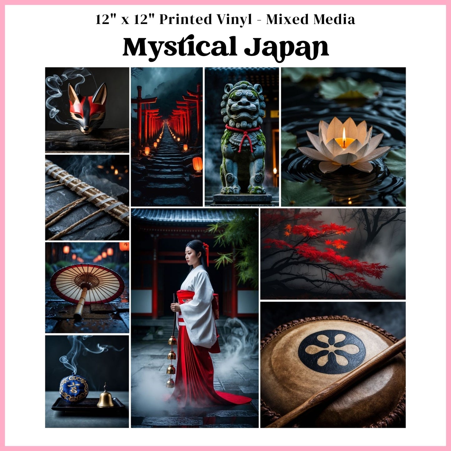 Mystical Japan - Mixed Media Vinyl 12"x12" Sheet