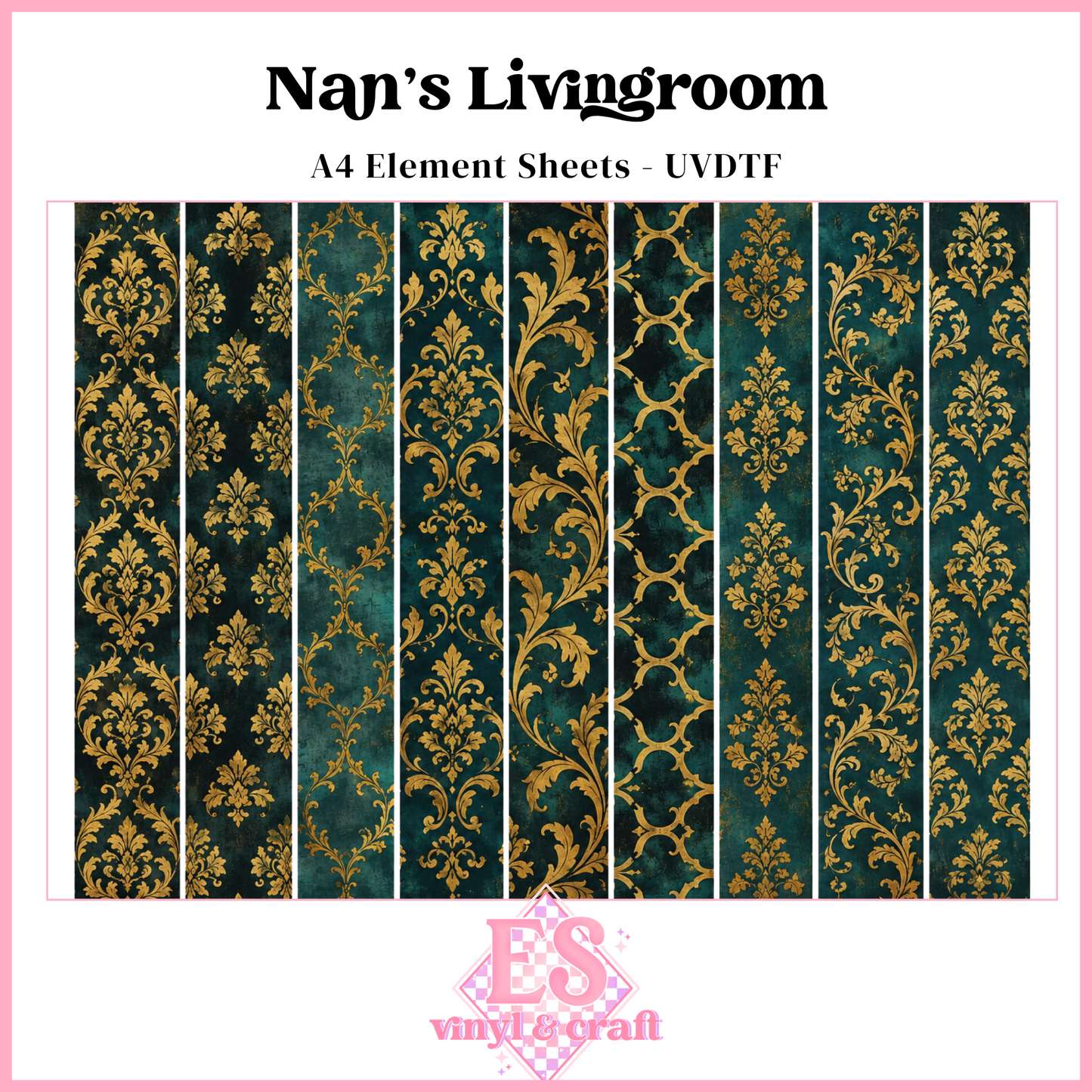 Nan's Livingroom - UVDTF Element Sheet (A4 Sheet)