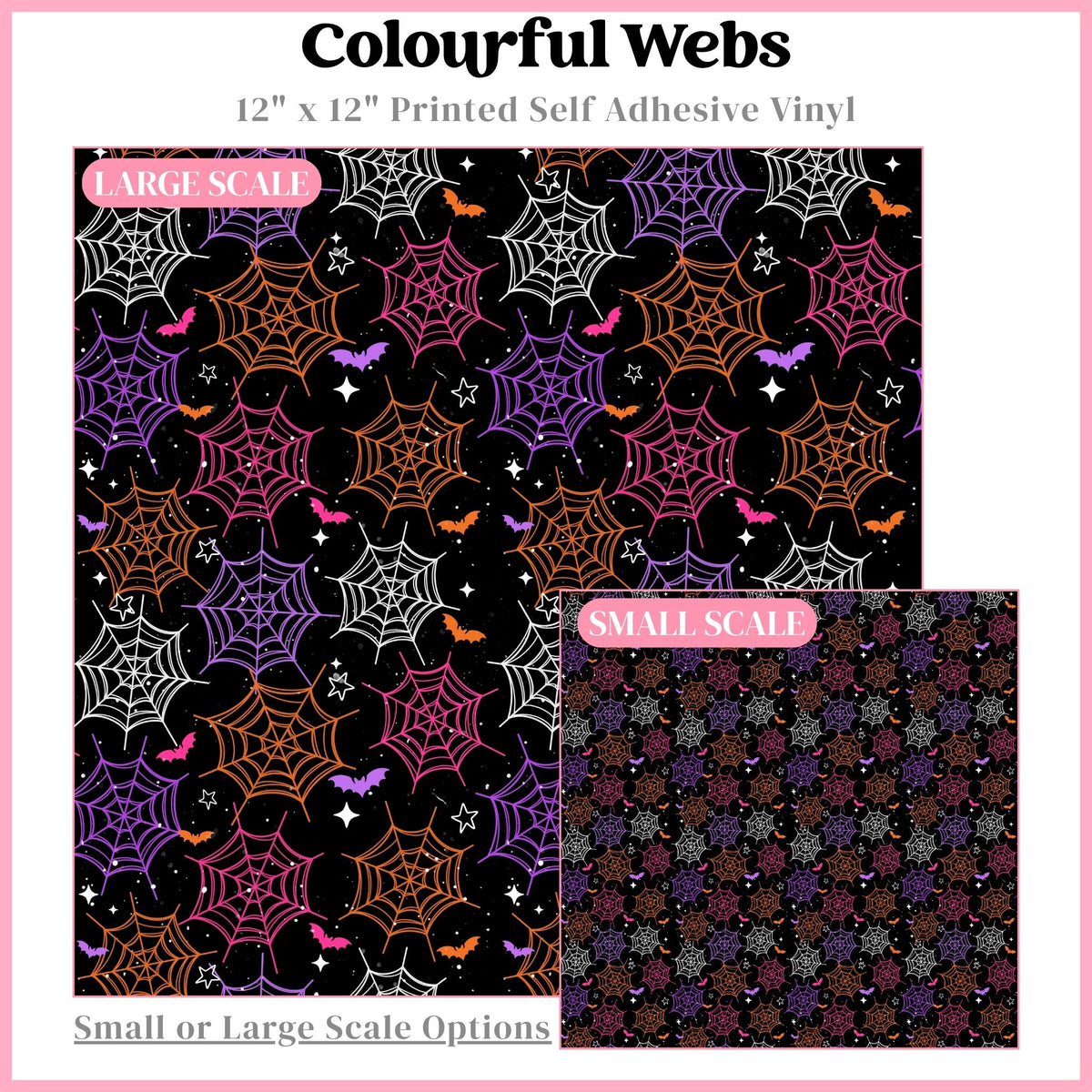 Colourful Webs - 12"x12" Printed Self Adhesive Vinyl