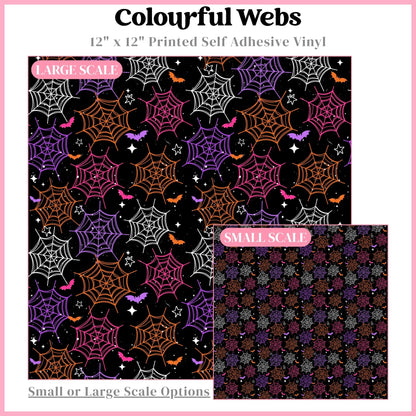 Colourful Webs - 12"x12" Printed Self Adhesive Vinyl